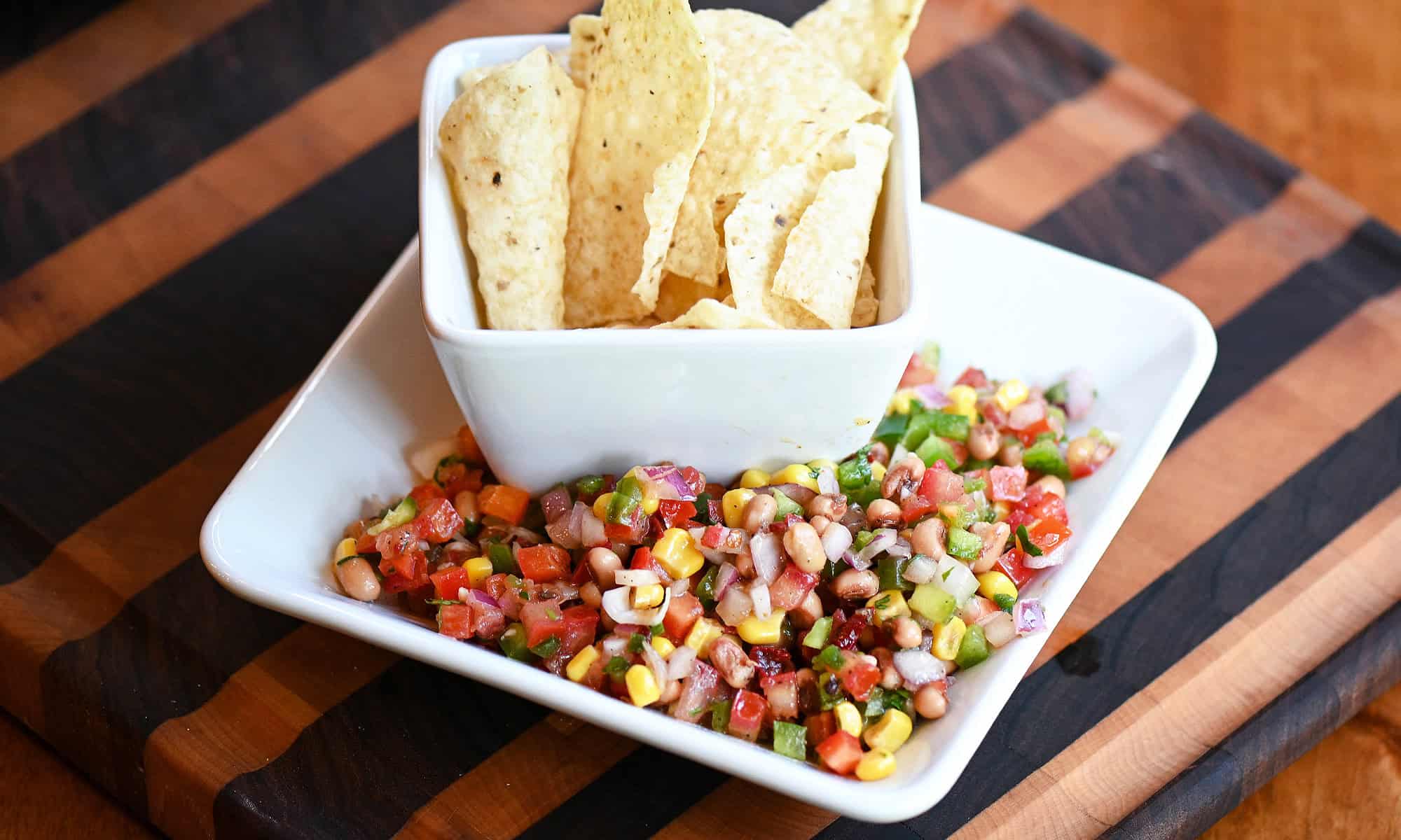 A blend of fresh veggies in a mild vinaigrette perfect for dipping!