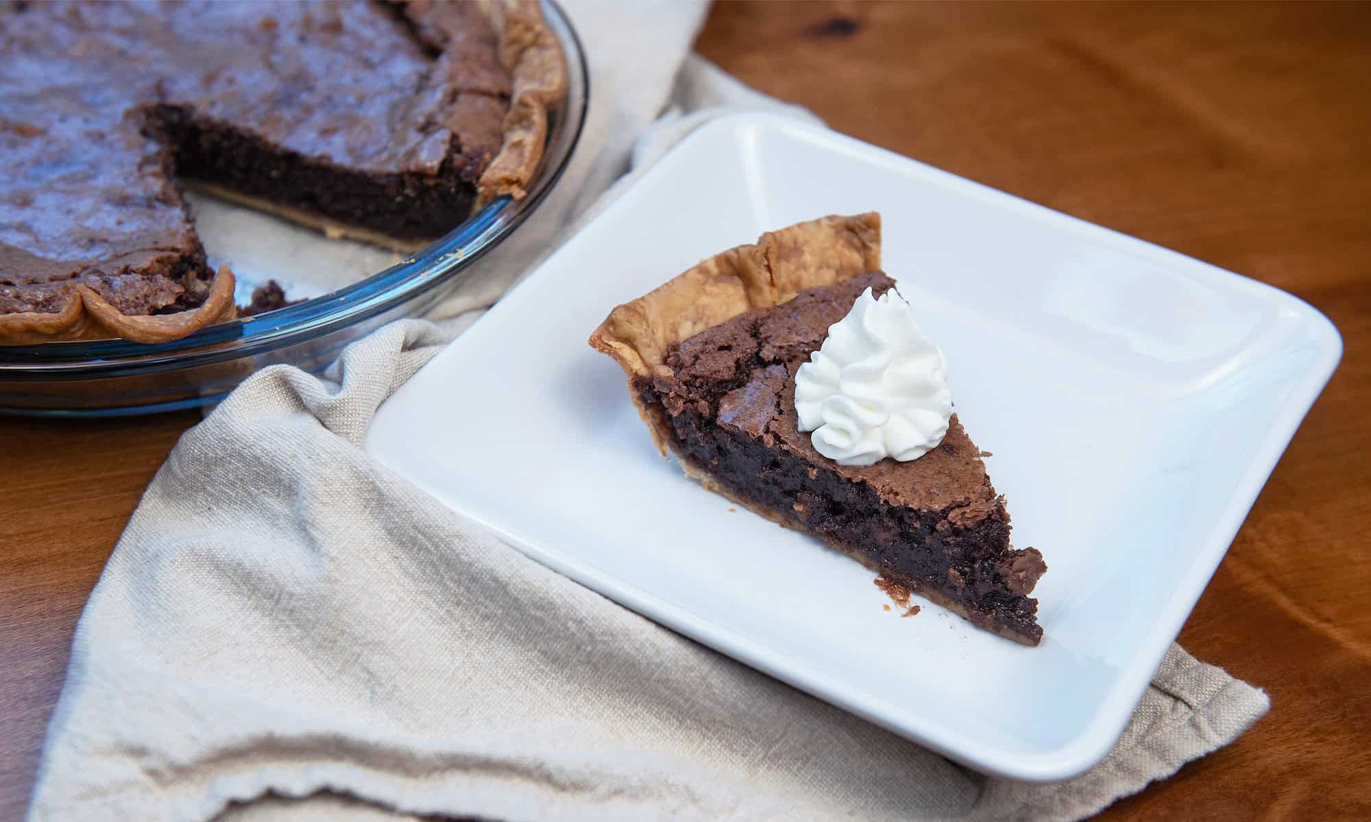 Fudge Pie with Pecans slice
