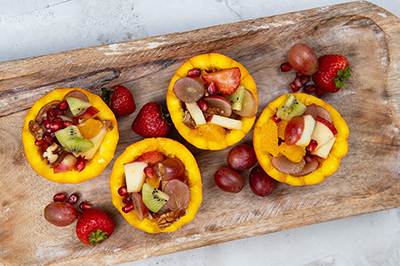 Autumn Fruit Salad in Orange Cups