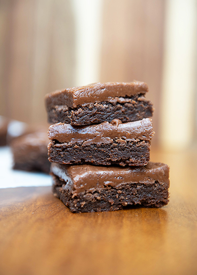 Fudgy Iced Brownies