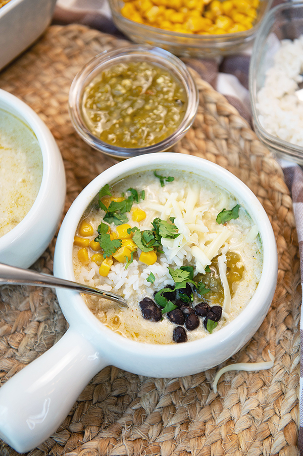 Green Chile Chicken Enchilada Soup