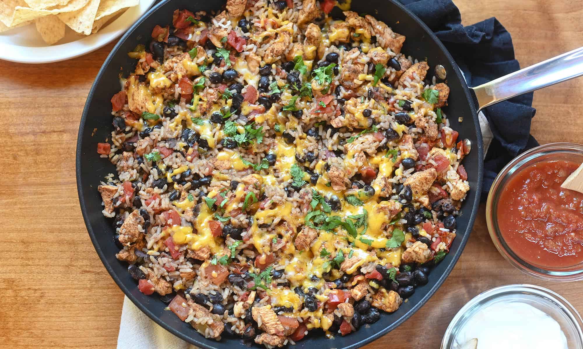 Chicken Burrito Skillet ready to serve