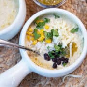 Slow Cooker Green Chile chicken enchilada soup