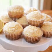 lemon crumb muffins with a perfect glaze